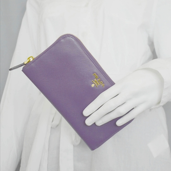 Prada saffiano zip around wallet viola purple - Picture 6 of 8